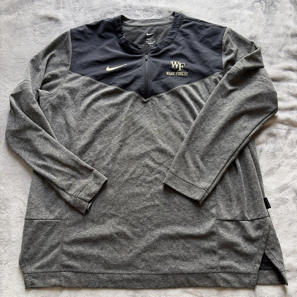 Nike Dri-FIT Wake Forest WF 1/4 Zip Pullover XL Dark Gray Jacket